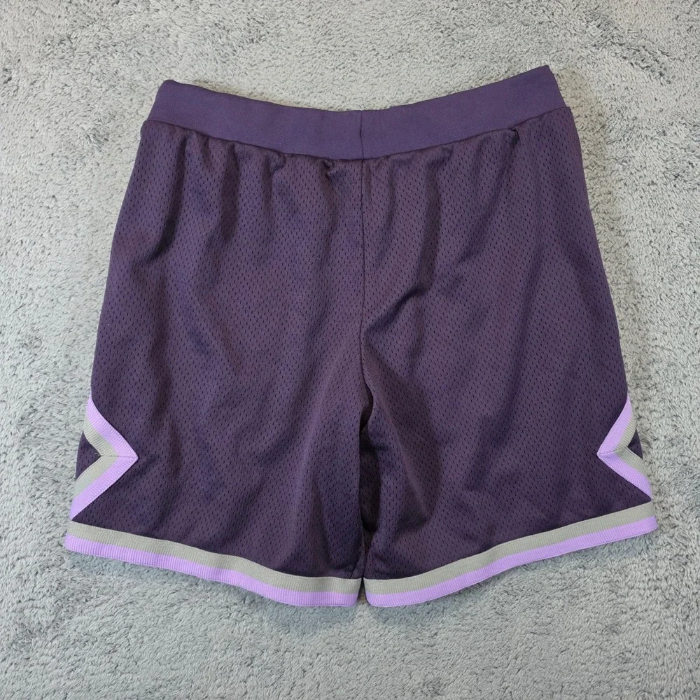 Legends Performance Shorts Mens Large Purple Mesh Zipper Pockets Logo Lined